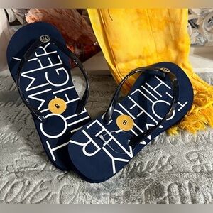 Tommy Hilfiger Women's Blue and White Sandals